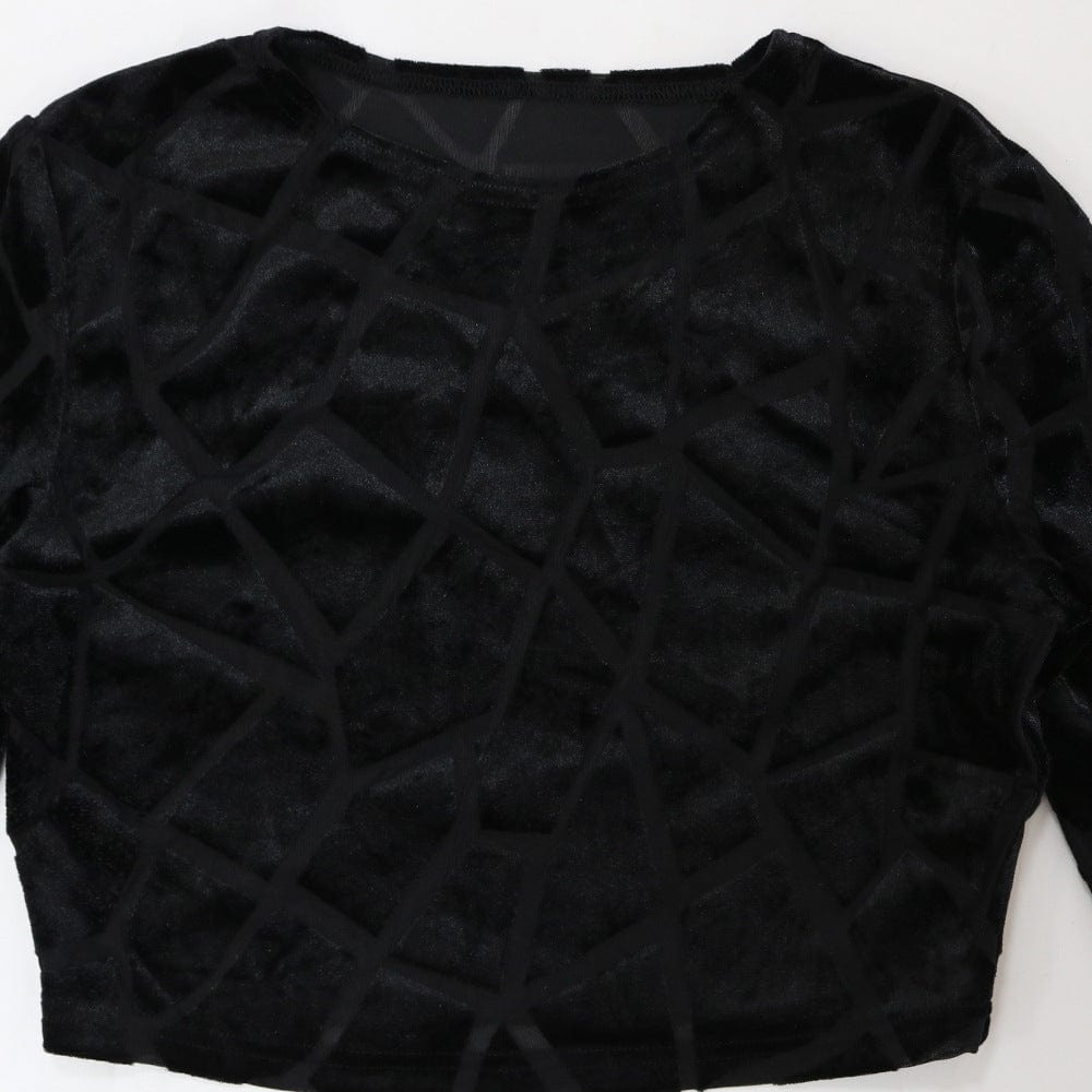 Velour Women Crop top Solid 2 Piece Pants Set Casual Clothing wholesale Velvet Two Piece Set With Feathers