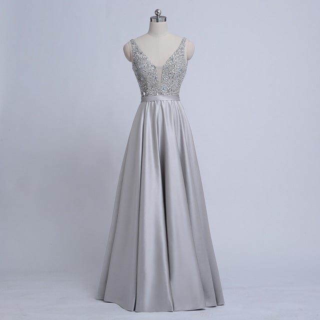 Vestido De Noche Largo Women Elegant Stain Round Neck Lace Gown Sleeveless Formal Evening Dresses  drop shipping fulfill