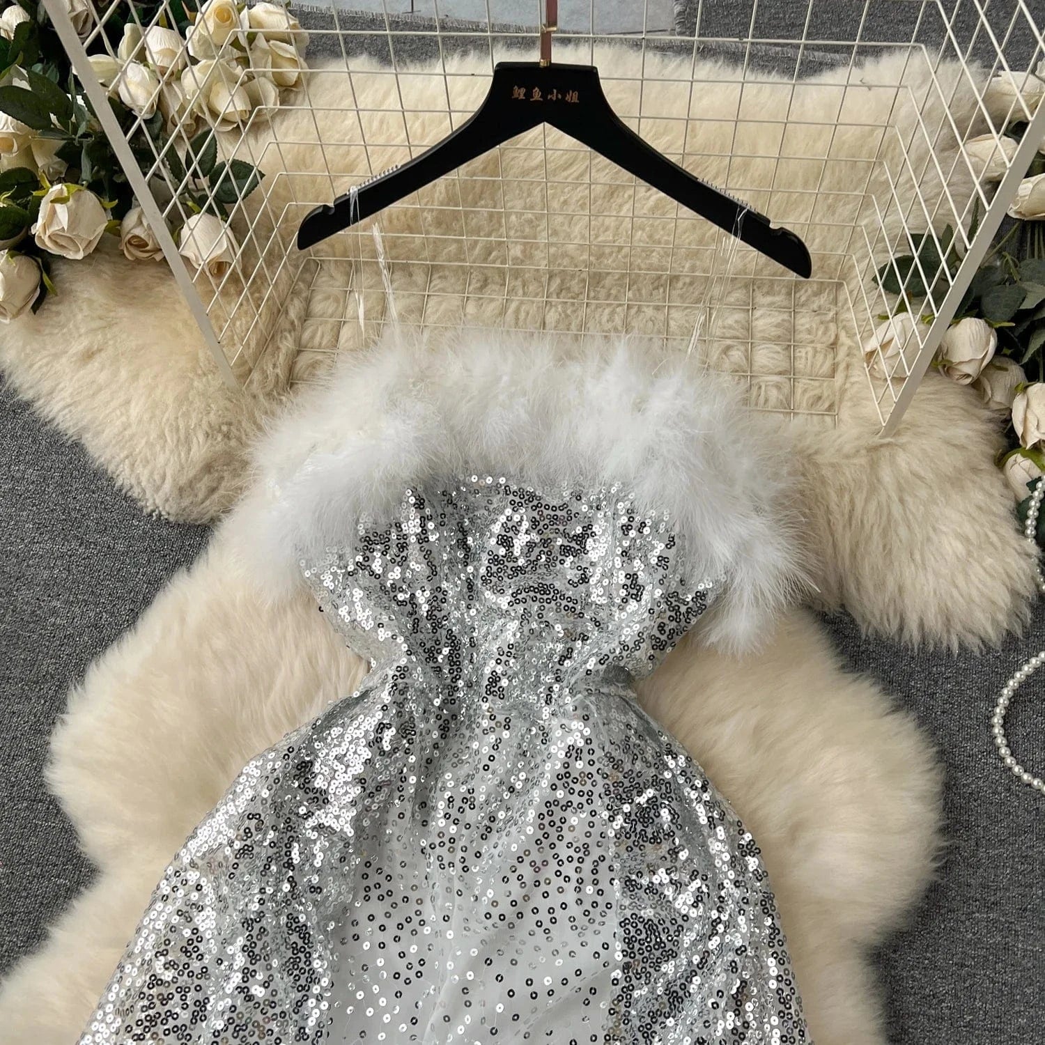 Vestidos Ostrich Feather Dress Formal Elegant Dresses Women Evening Party Dress