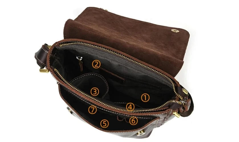 Vintage Leather Shoulder Bag Crossbody Handbag for Men and Women Messenger Bags