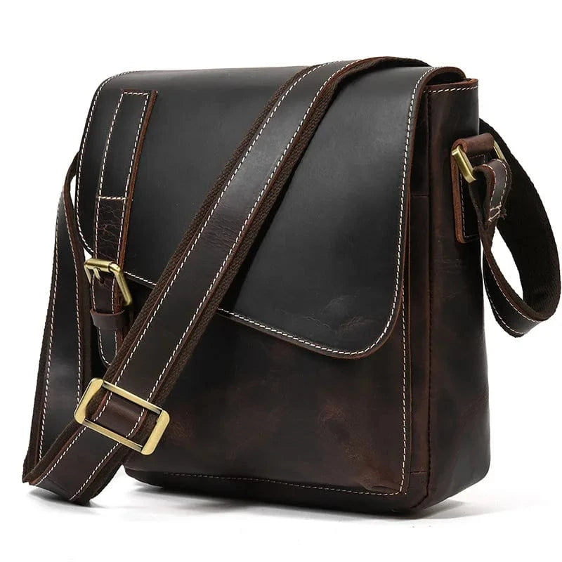 Vintage Leather Shoulder Bag Crossbody Handbag for Men and Women Messenger Bags