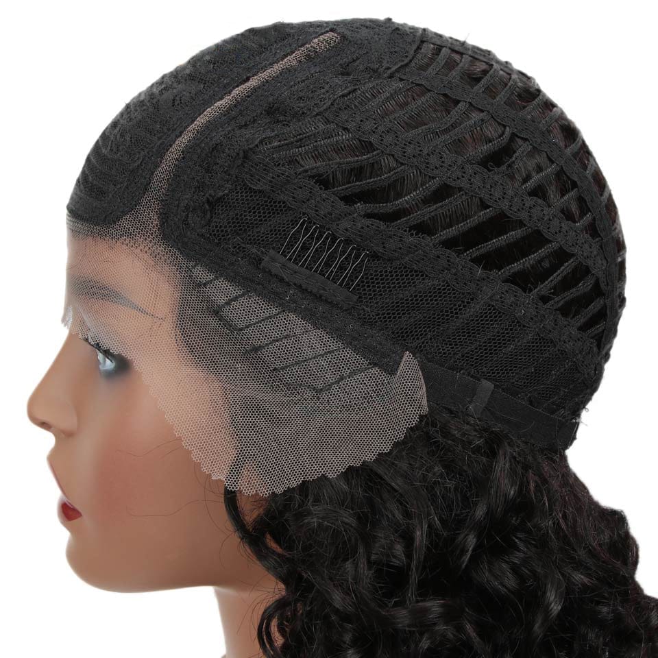 Virgin 100%  Natural Brazilian Remy Human Hair Wigs Pixie Cut Lace Part Wig Human hair Kinky Curly Front Wigs  Hair Extensions