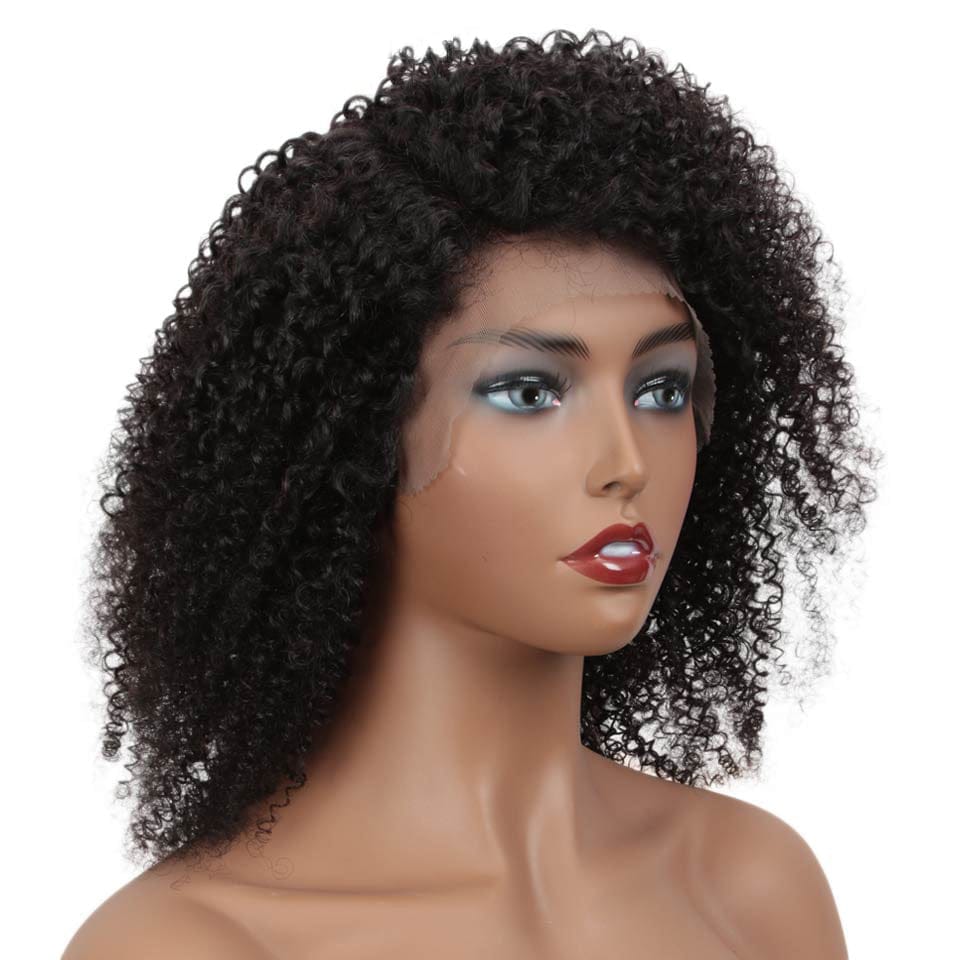 Virgin 100%  Natural Brazilian Remy Human Hair Wigs Pixie Cut Lace Part Wig Human hair Kinky Curly Front Wigs  Hair Extensions
