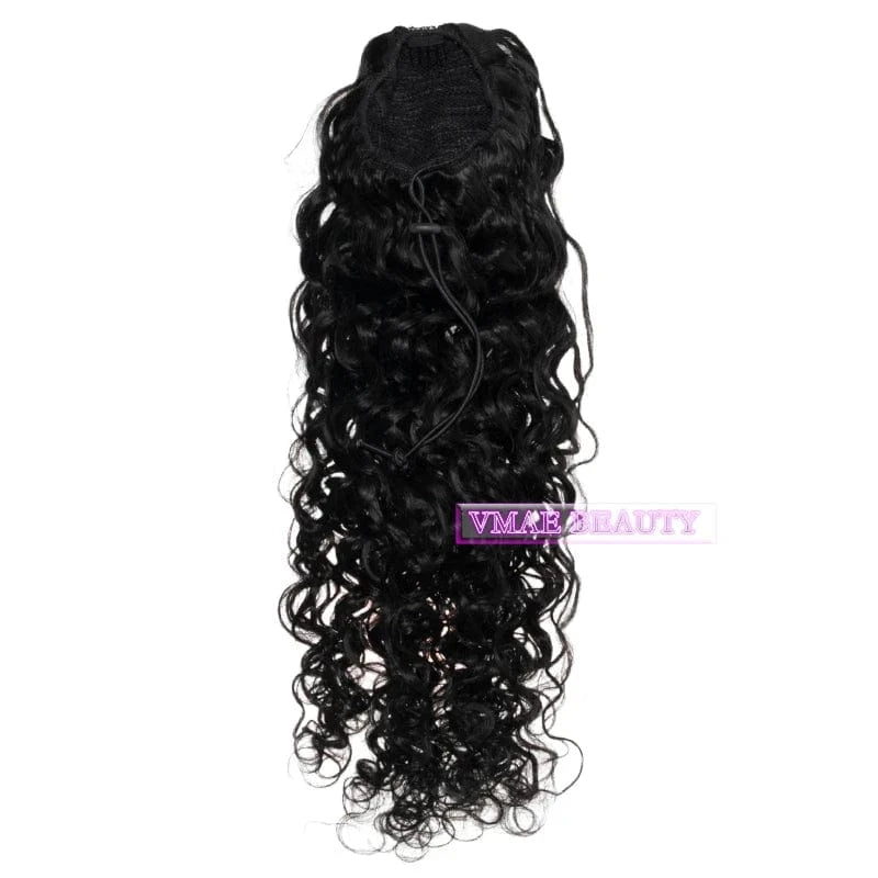VMAE 100% Human Hair Ponytail 3A 3B 3C Kinky Curly Natural Color Wholesale Human Hair Drawstring Ponytail Human Hair Ponytail