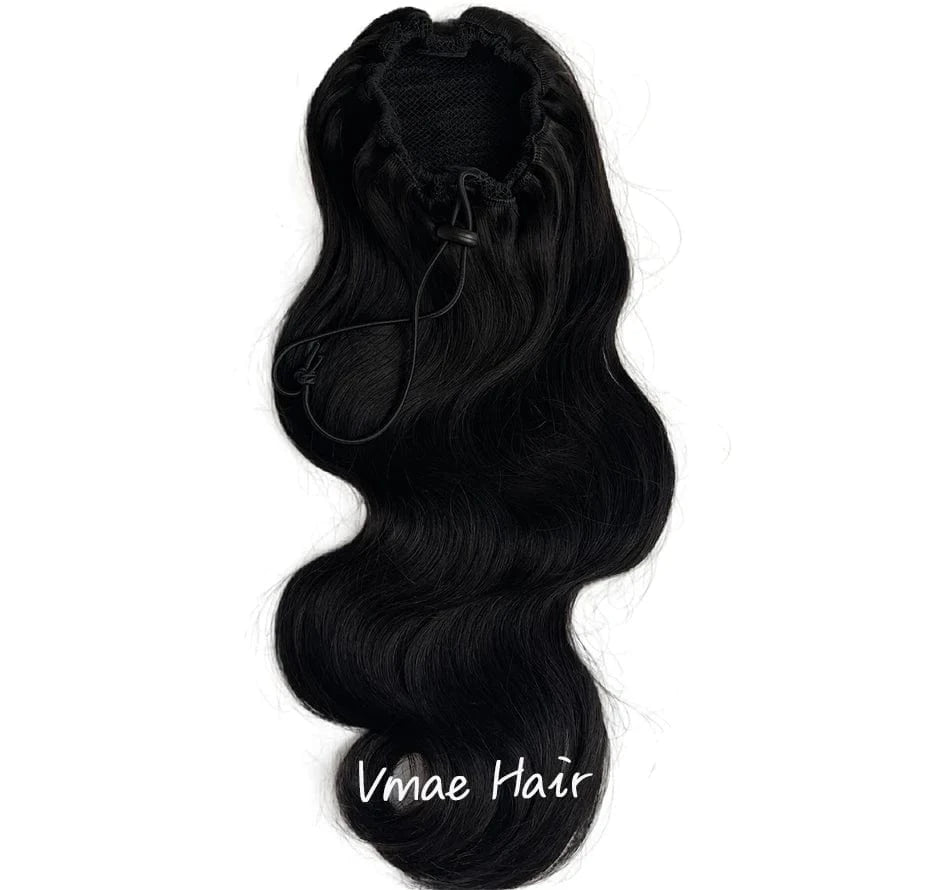 VMAE 100% Human Hair Ponytail 3A 3B 3C Kinky Curly Natural Color Wholesale Human Hair Drawstring Ponytail Human Hair Ponytail