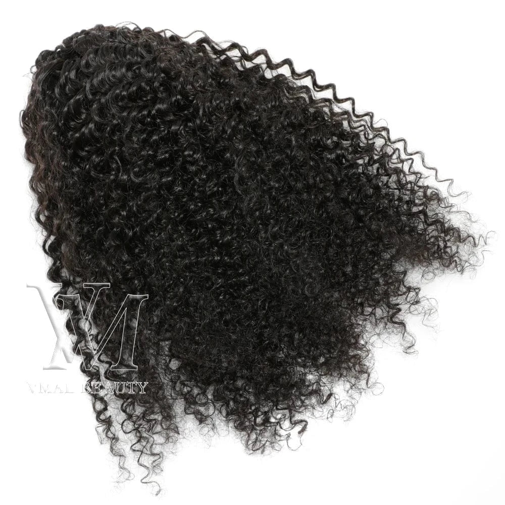 VMAE 100% Human Hair Ponytail 3A 3B 3C Kinky Curly Natural Color Wholesale Human Hair Drawstring Ponytail Human Hair Ponytail