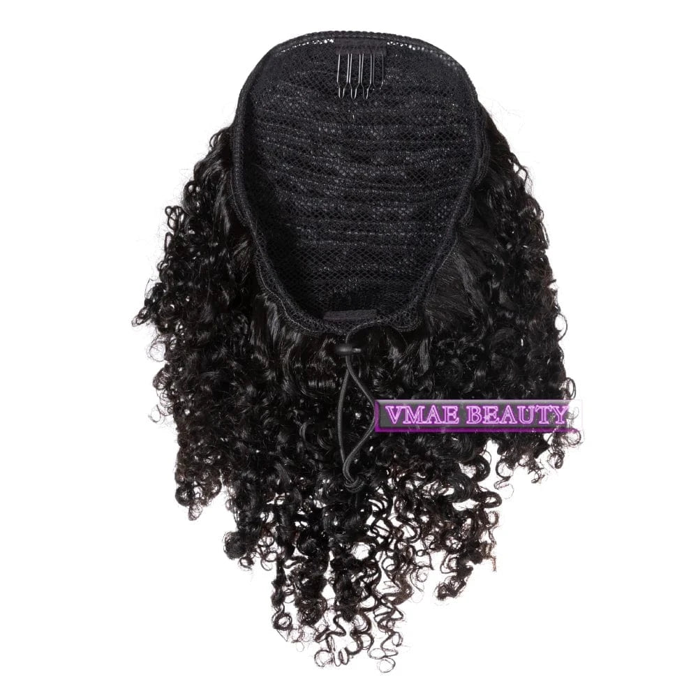 VMAE 100g Afro Kinky Curly Raw Virgin Hair Weaves Burmese 3A 3C 4B 4C One Donor Human Hair Drawstring Ponytail with Easy Combs