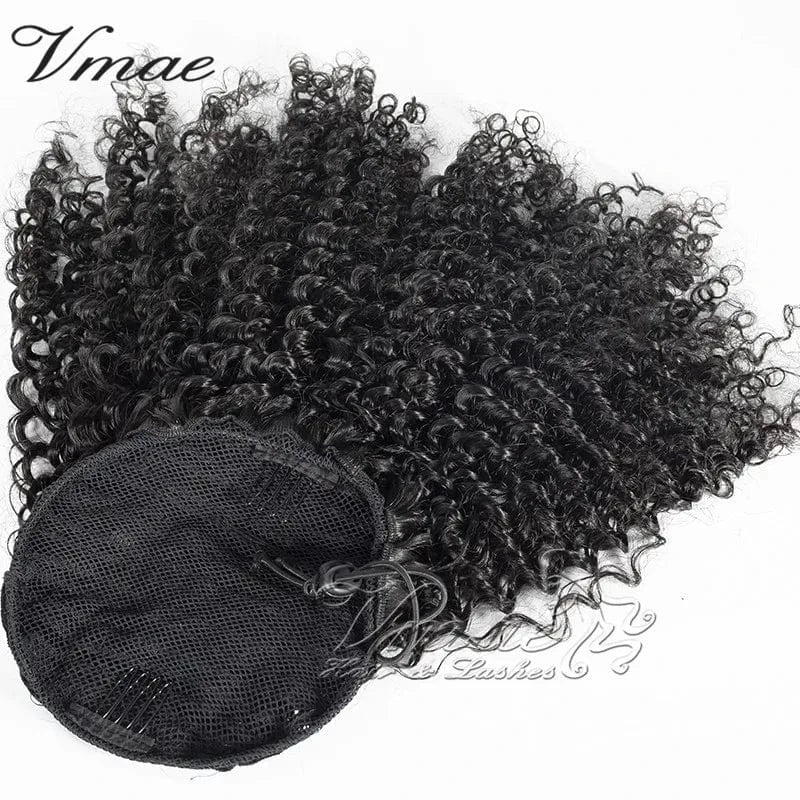 VMAE 100g Afro Kinky Curly Raw Virgin Hair Weaves Burmese 3A 3C 4B 4C One Donor Human Hair Drawstring Ponytail with Easy Combs