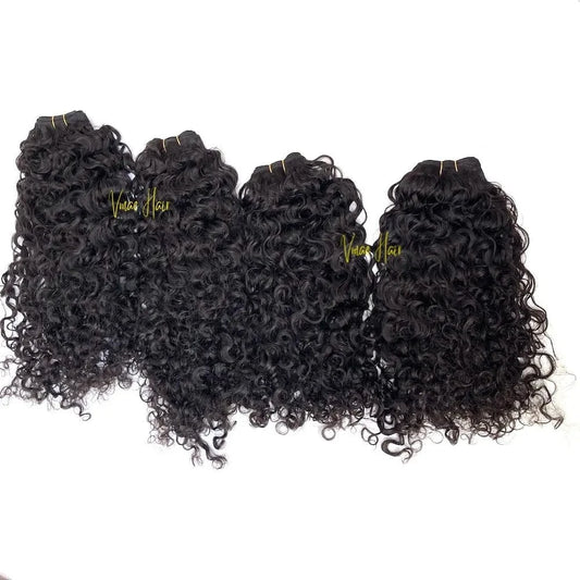 VMAE 3B Style Virgin Human Hair Extension 100g Indian Kinky Curly Afro 4A 4B 4C Bundles Cuticle Aligned Natural Black Weft