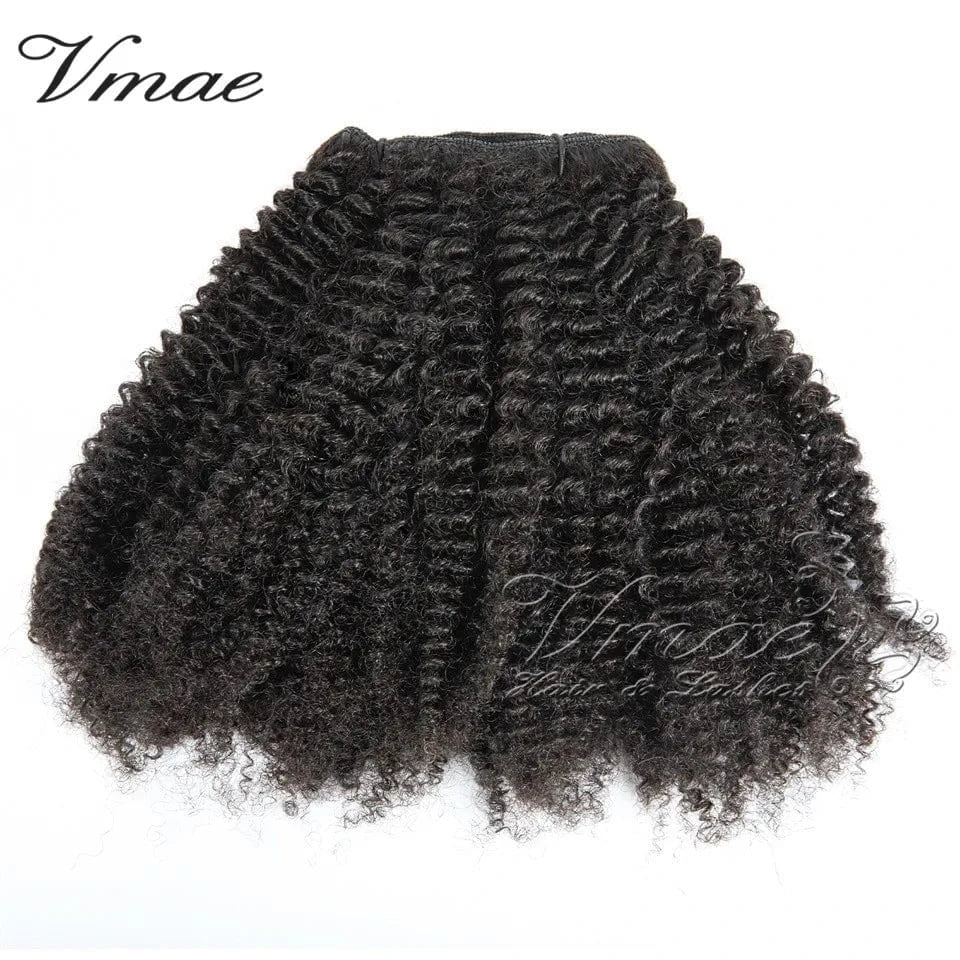 VMAE Best Quality Mongolian Raw Virgin Natural Black 100g Natural Black Afro Kinky Curly Clip In Extension Human Hair