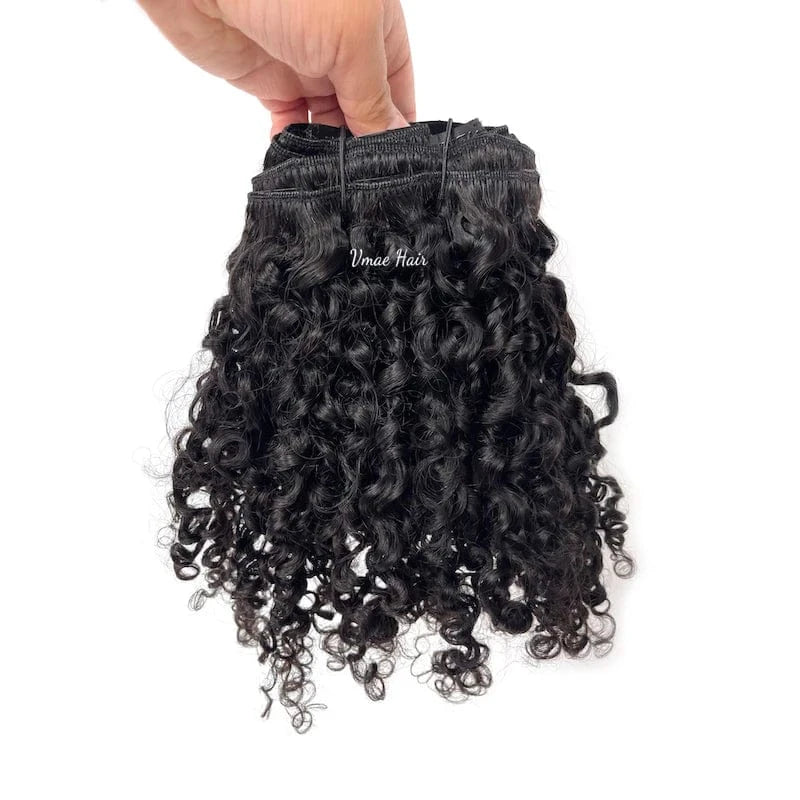 VMAE Best Quality Mongolian Raw Virgin Natural Black 100g Natural Black Afro Kinky Curly Clip In Extension Human Hair