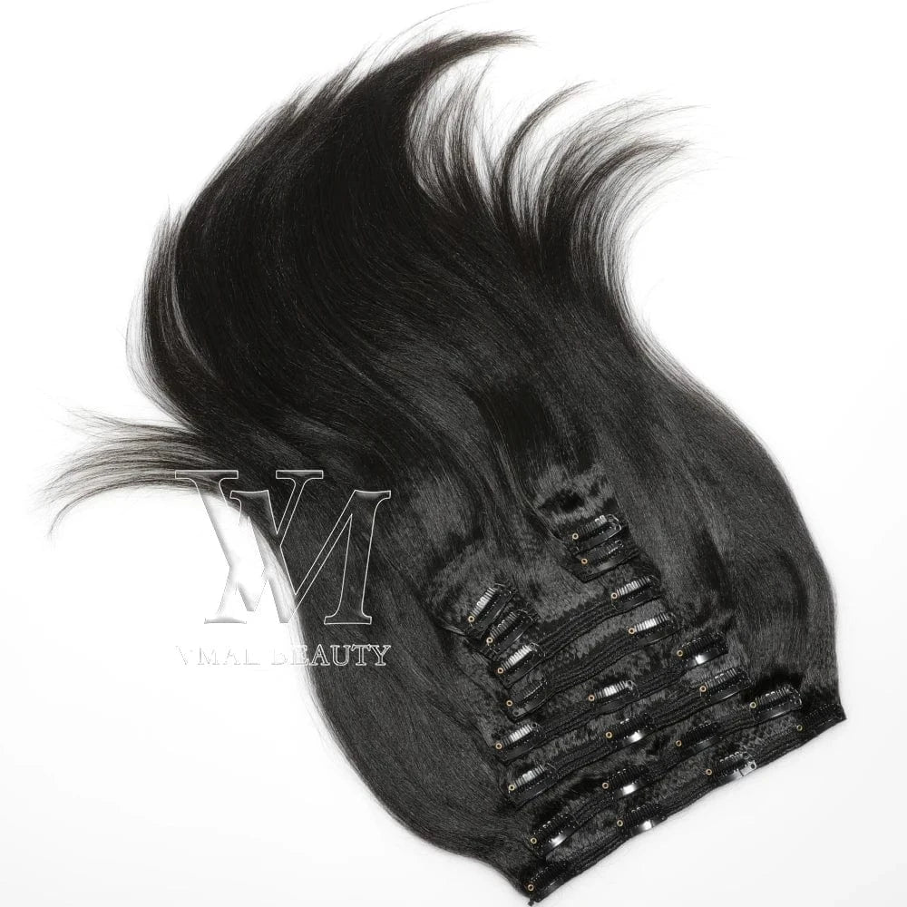 VMAE Best Quality Mongolian Raw Virgin Natural Black 100g Natural Black Afro Kinky Curly Clip In Extension Human Hair