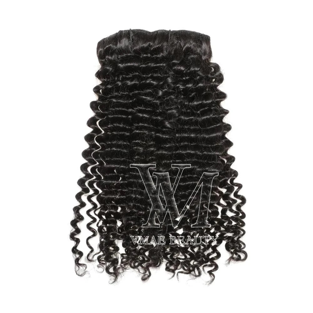 VMAE Best Quality Mongolian Raw Virgin Natural Black 100g Natural Black Afro Kinky Curly Clip In Extension Human Hair