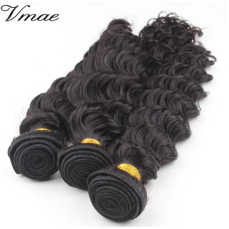 VMAE Brazilian 10 to 24 inch Natural 100g Deep Wave Weft unprocessed Deep Curly human Virgin Weave Bundles raw Hair Extension