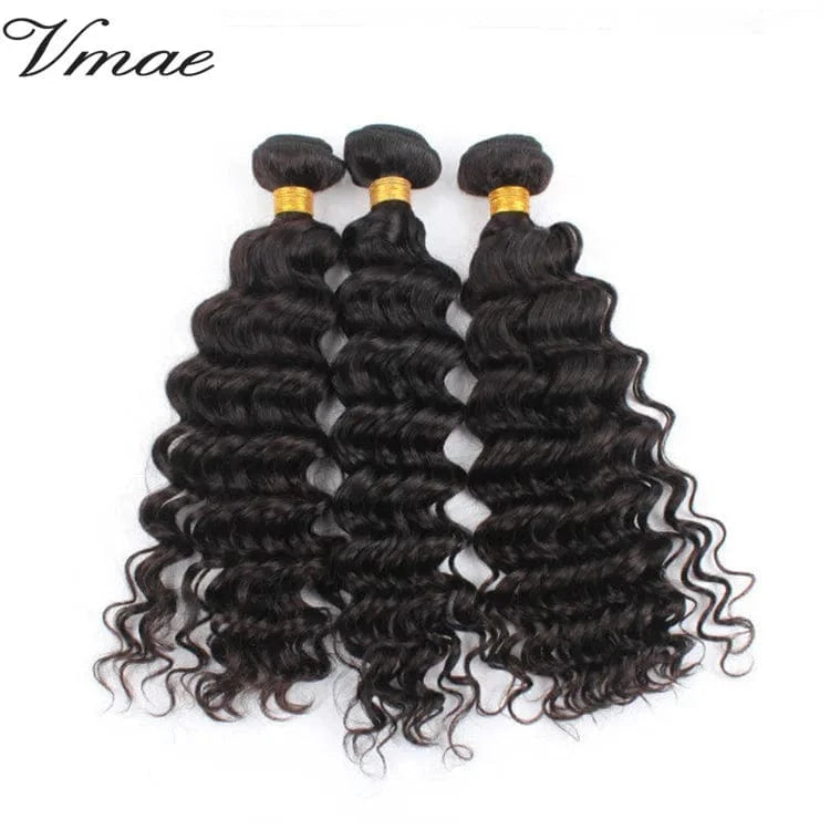 VMAE Brazilian 10 to 24 inch Natural 100g Deep Wave Weft unprocessed Deep Curly human Virgin Weave Bundles raw Hair Extension