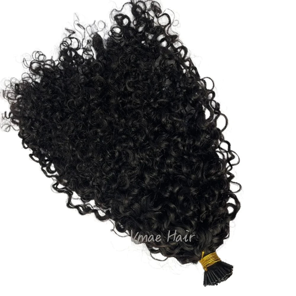 VMAE Brazilian Raw Virgin Afro 3B 3C Kinky Curly I Tip Keratin Hair Wave Pre Bonded Cuticle Aligned Remy Hair Extension