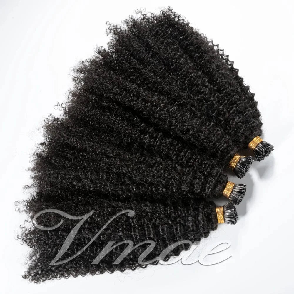 VMAE Brazilian Raw Virgin Afro 3B 3C Kinky Curly I Tip Keratin Hair Wave Pre Bonded Cuticle Aligned Remy Hair Extension