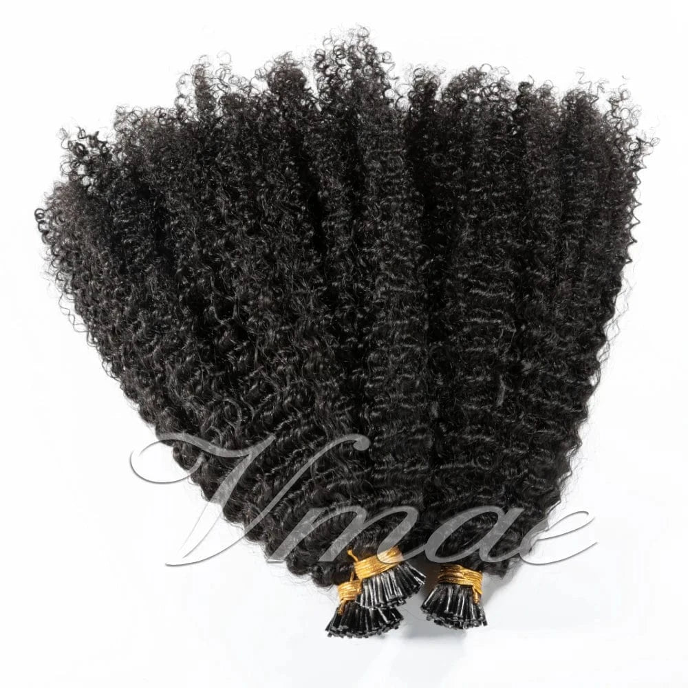 VMAE Brazilian Raw Virgin Afro 3B 3C Kinky Curly I Tip Keratin Hair Wave Pre Bonded Cuticle Aligned Remy Hair Extension