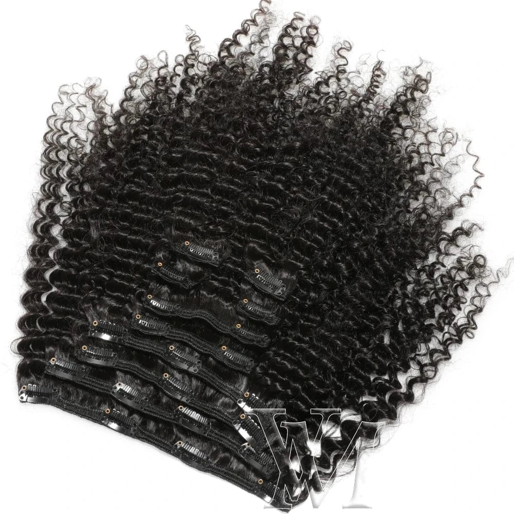 VMAE Burmese 100g 120g Natural Black Afro Kinky Curly 3A 3B 3C 4A 4B 4C Clip Ins Human Hair Clip In Extensions for Black Women