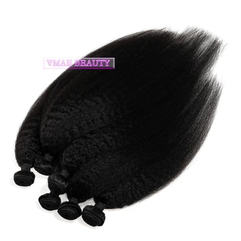 VMAE Cheap Price Hair Bundles Kinky Straight Indian Remy Hair Natural Black Color Human Hair Extension Dropshipping