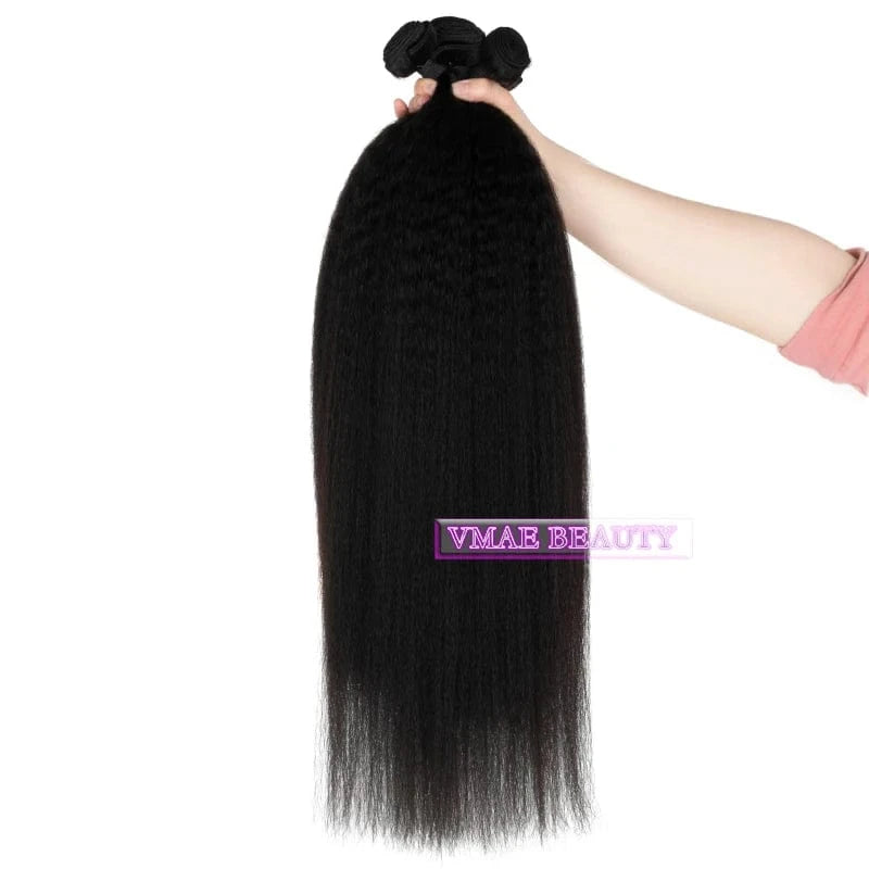 VMAE Cheap Price Hair Bundles Kinky Straight Indian Remy Hair Natural Black Color Human Hair Extension Dropshipping