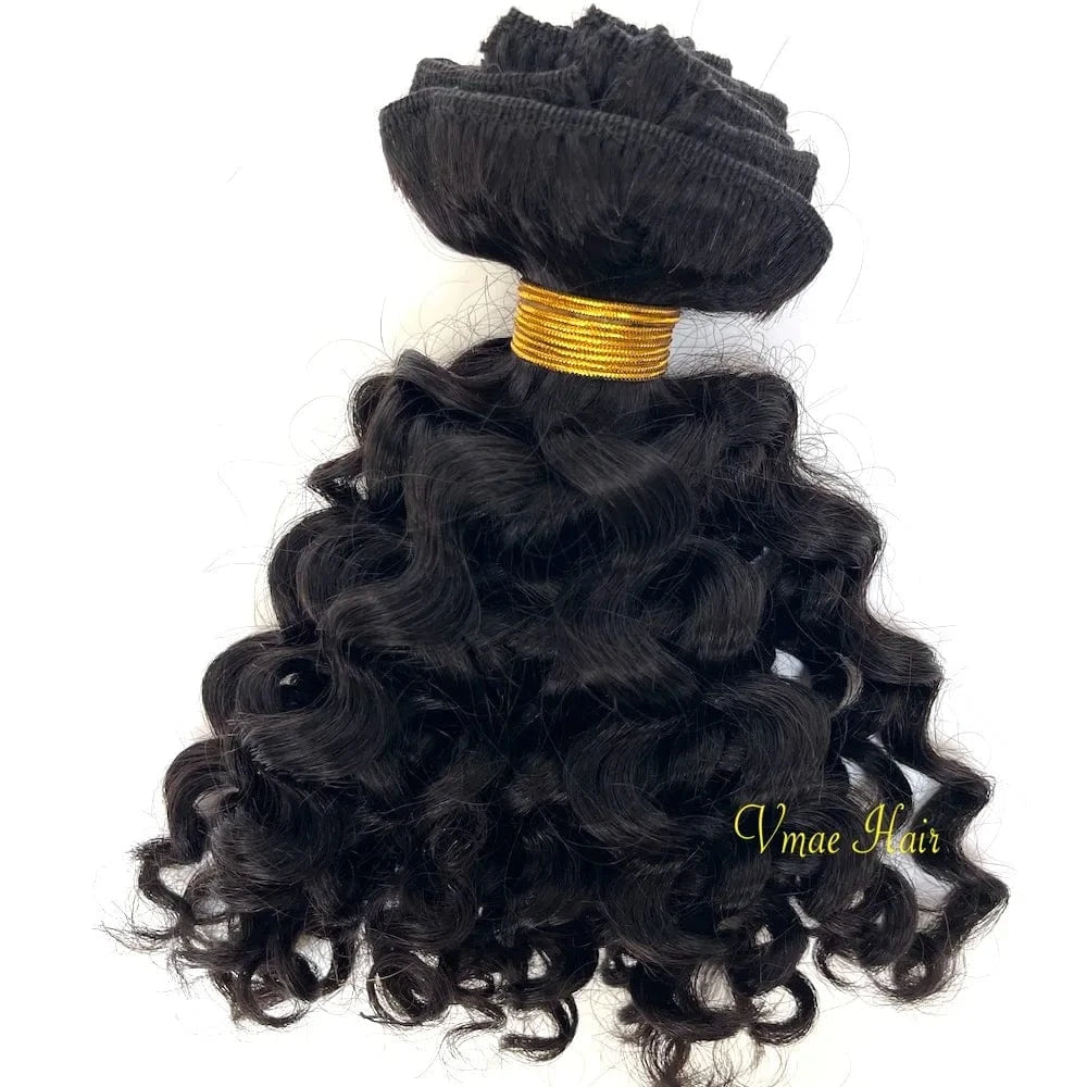 Vmae Factory Price 10 inch to 32 inch Natural Color 3A 3B 3C Kinky Curly Clip In Hair Pieces Human Remy Hair Extensions