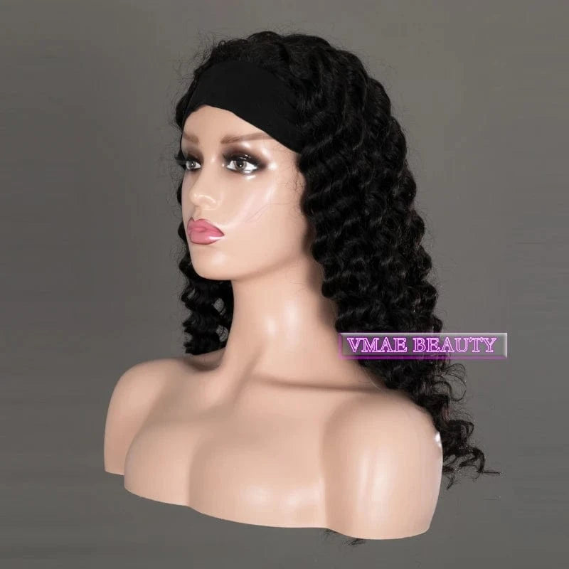 VMAE Full Cuticle Aligned Wholesale Virgin Wigs for Women Deep Wave Curly Vietnamese Raw Hair Headband Wigs Human Hair