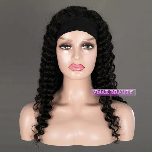 VMAE Full Cuticle Aligned Wholesale Virgin Wigs for Women Deep Wave Curly Vietnamese Raw Hair Headband Wigs Human Hair