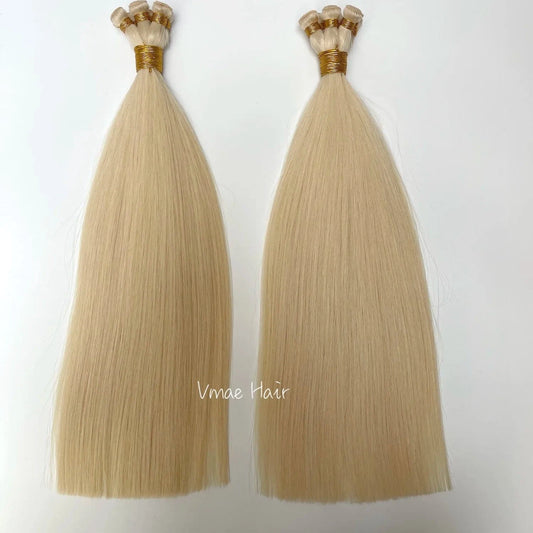 VMAE High Quality Full Cuticle Aligned Virgin Hair Weft 60# Light Color Straight Handtied Human Hair Extension