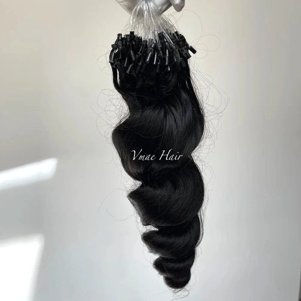 Vmae Hot Selling High Quality Brazilian Hair 100g Virgin Afro Kinky Curly Keratin Micro Loop Ring Styled as 3B 4A 4B 4C Curl