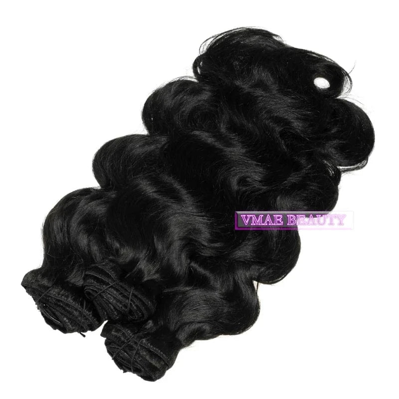 VMAE Indian Full Cuticle Aligned Virgin Kinky Curly Natural Body Water Wave Remy Raw Human Hair Clip In Extensions
