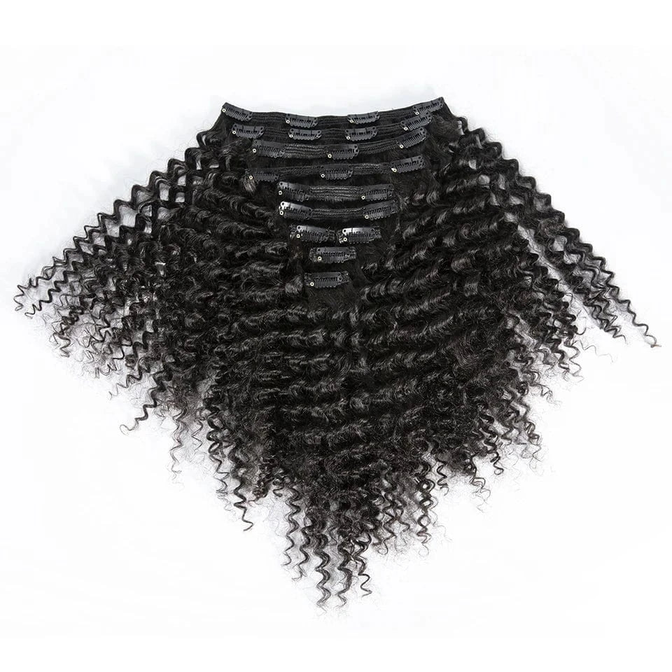 VMAE Kinky Curly Straight Cuticle Aligned Virgin Human Hair Extensions 3A 3B 4A 4B Clips 100g Wave Style Afro Burmese Mongolian