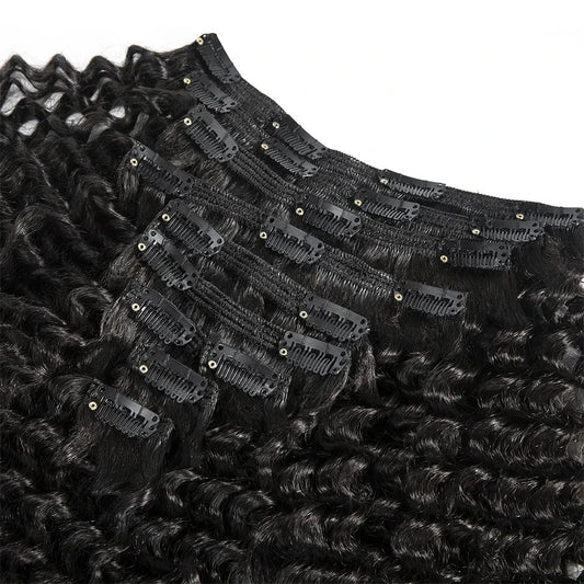 VMAE Kinky Curly Straight Cuticle Aligned Virgin Human Hair Extensions 3A 3B 4A 4B Clips 100g Wave Style Afro Burmese Mongolian
