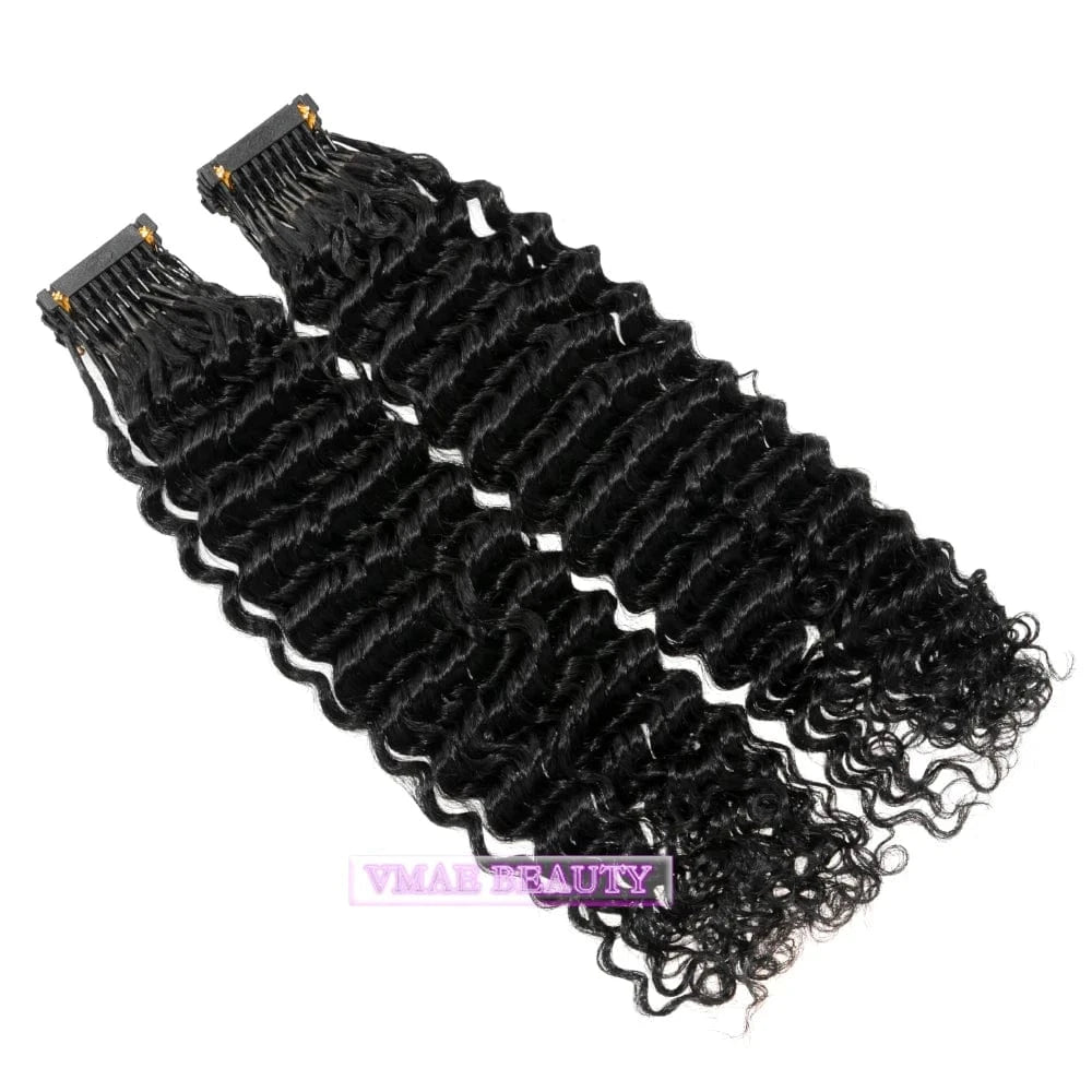 VMAE Mongolian Cuticle Aligned 6D Hair Extension Prebonded Hair Natural Color Afro Kinky Curly 3A 3B 3C 6D Human Hair Extensions