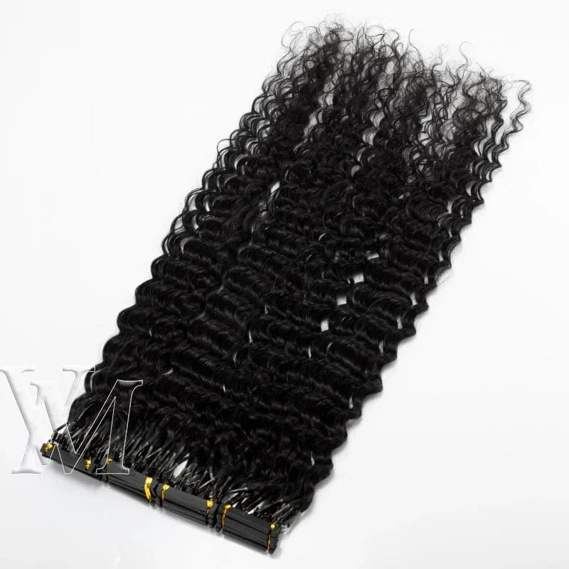VMAE Mongolian Cuticle Aligned 6D Hair Extension Prebonded Hair Natural Color Afro Kinky Curly 3A 3B 3C 6D Human Hair Extensions