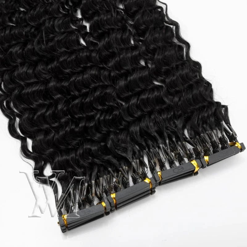 VMAE Mongolian Cuticle Aligned 6D Hair Extension Prebonded Hair Natural Color Afro Kinky Curly 3A 3B 3C 6D Human Hair Extensions