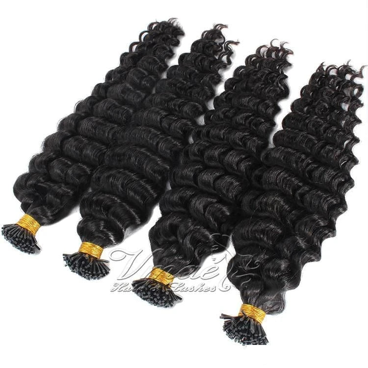 VMAE Peruvian Burmese Unprocessed Virgin Hair 100g 1g/s NC Body Deep Water Wave Custom Kinky Curly I Tip Human Hair Extension