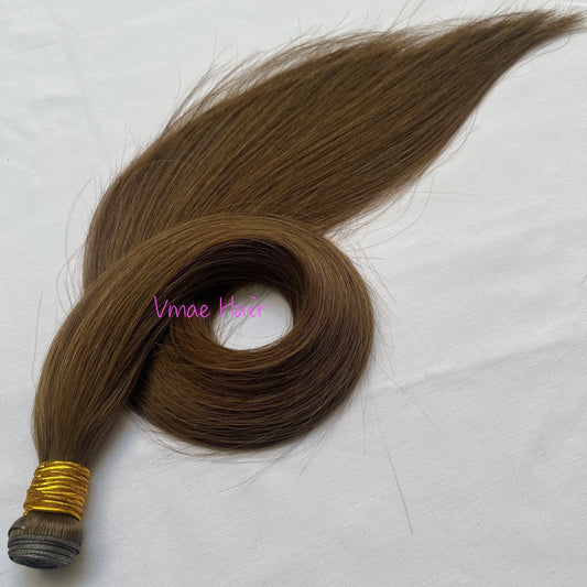 VMAE Peruvian Virgin Unprocessed Raw Cuticle Aligned Double Drawn Straight Hand Tied Flat Genius Weft Hair Extensions Human Hair