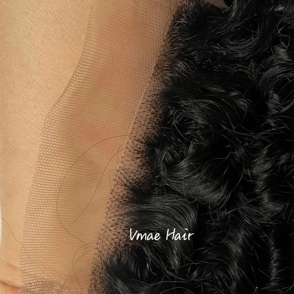 VMAE Raw Burmese Virgin Hair Cuticle Aligned 3A 3C 4A 4B 4C Kinky Afro Curly Human Hair Bundles with Closure Set HD Lace Closure