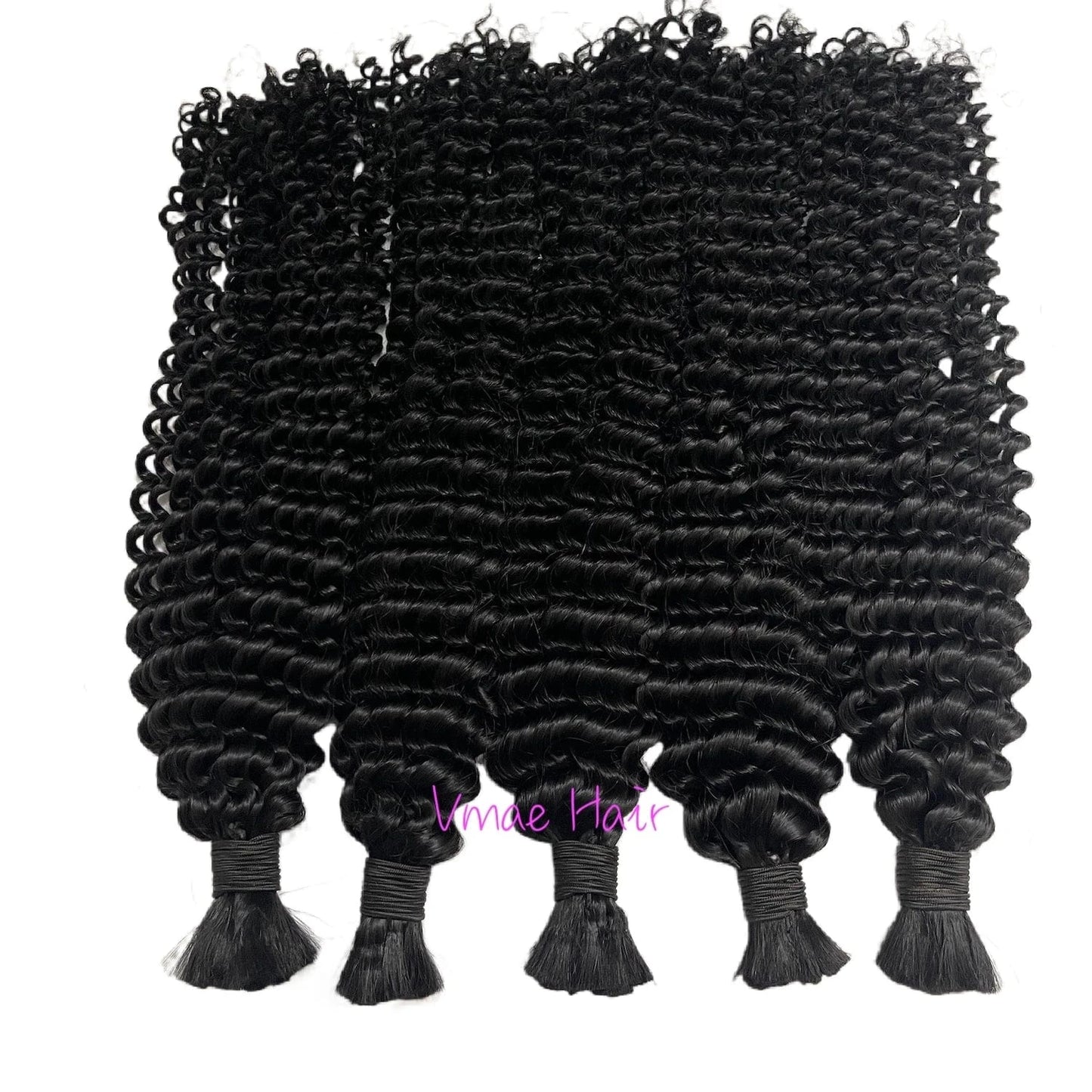 VMAE Unprocessed Virgin Indian Hair Bulk Natural Wave Curl 3B Style No Weft Afro Kinky Human Braiding Hair