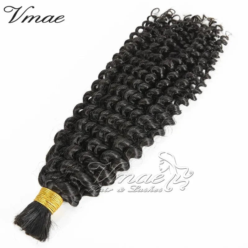 VMAE Unprocessed Virgin Indian Hair Bulk Natural Wave Curl 3B Style No Weft Afro Kinky Human Braiding Hair