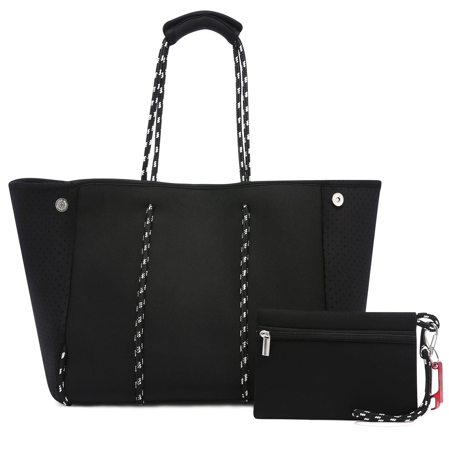 VYUB1841SU01M-black LOVEVOOK 2022 new arrival Large Multipurpose Shoulder Gym Poole Bag for Women with Small Purse 2 pcs Travel Tote beach Bags