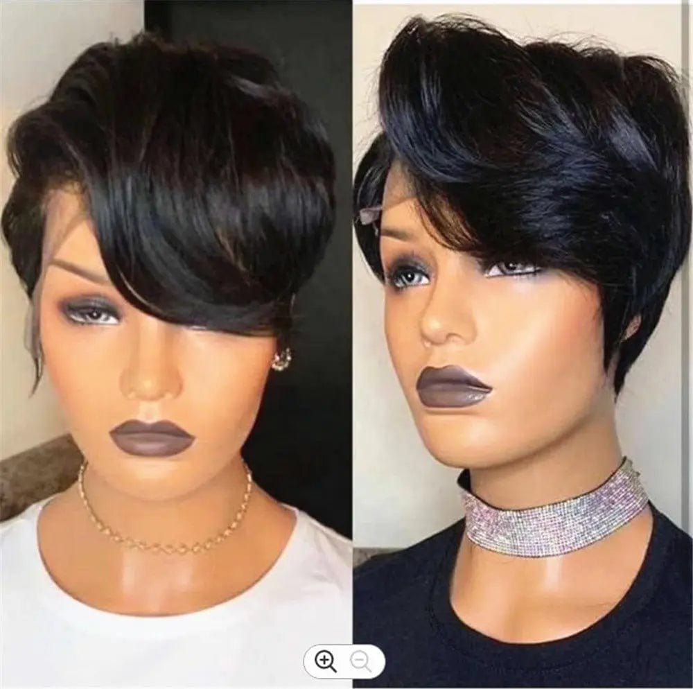 Water Wave Short Bob Natural Color Lace Front Wig Pre-plucked Unprocessed 8 Inch Remy Hair Lace Front Wigs