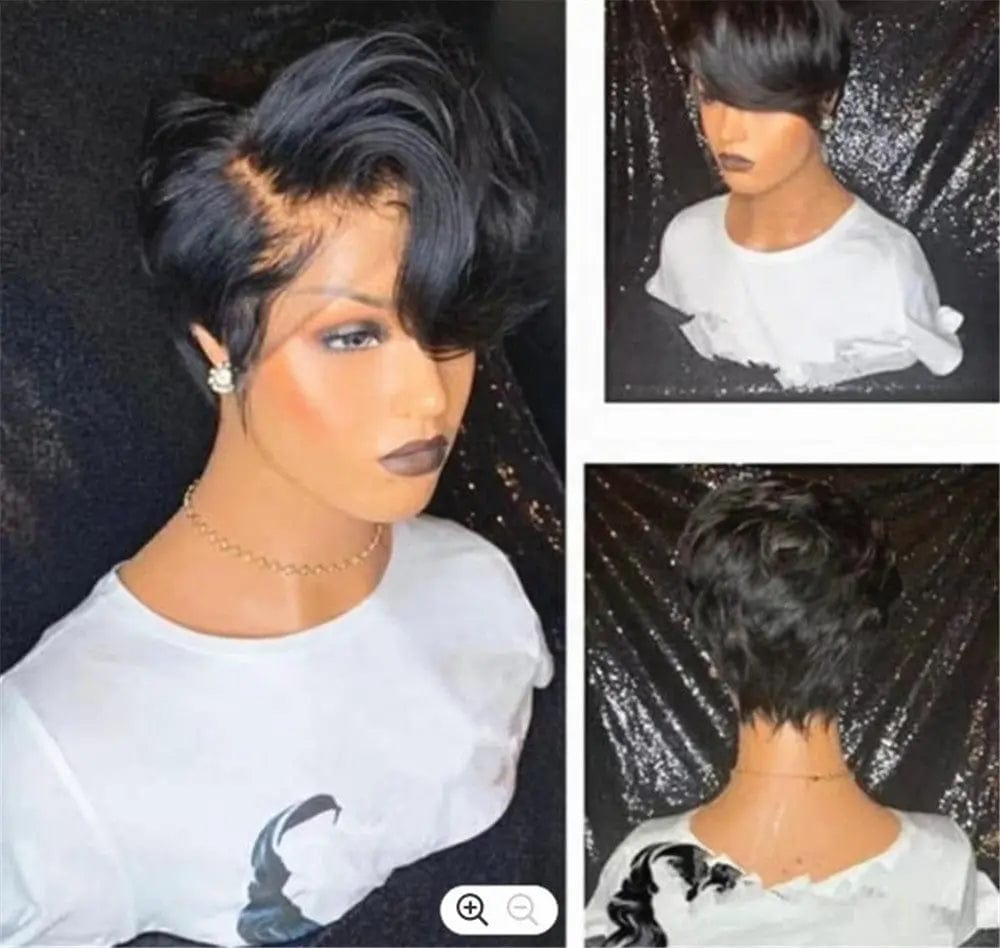 Water Wave Short Bob Natural Color Lace Front Wig Pre-plucked Unprocessed 8 Inch Remy Hair Lace Front Wigs