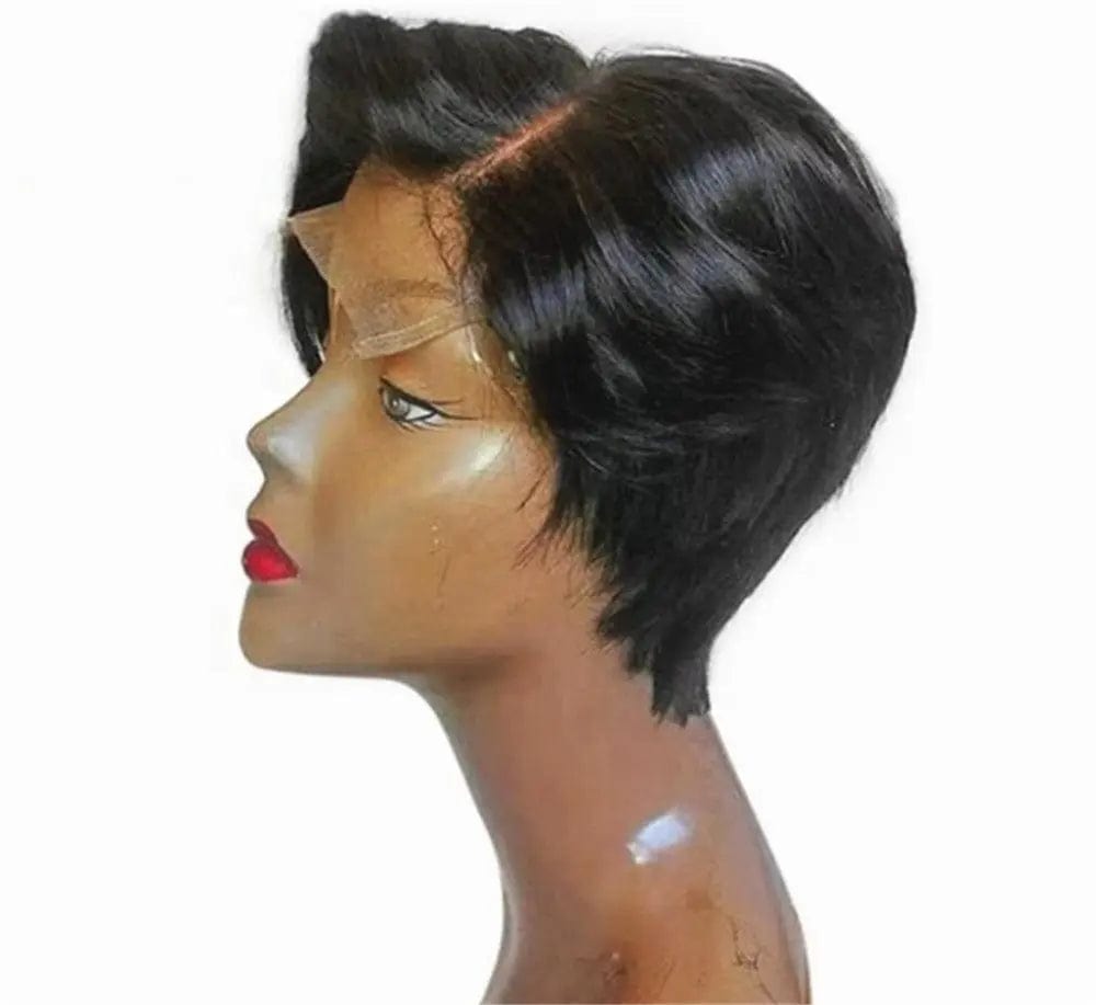Water Wave Short Bob Natural Color Lace Front Wig Pre-plucked Unprocessed 8 Inch Remy Hair Lace Front Wigs
