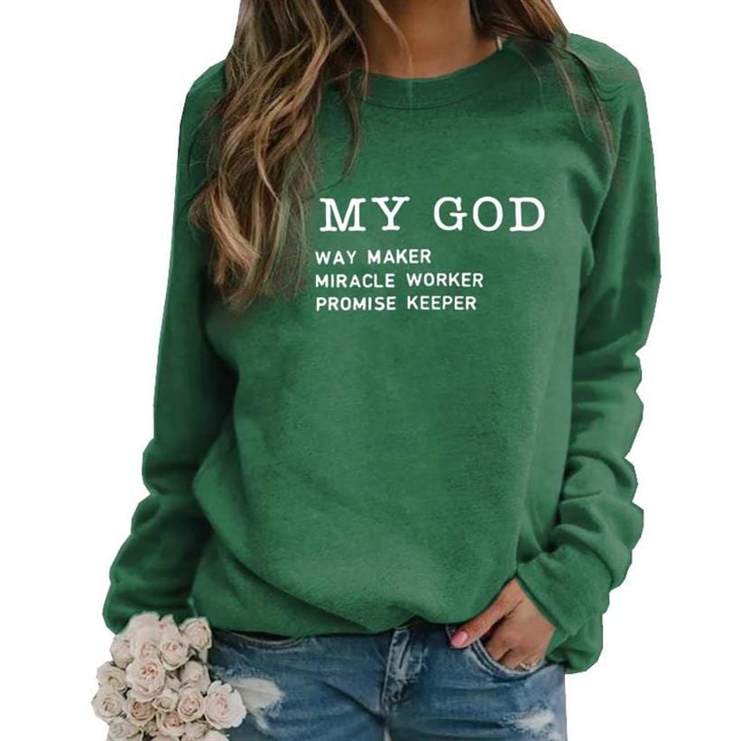 Way Maker Miracle Worker My God Christian Women Hoodies Sweatshirt Clothes Believe Graphic Oversized Harajuku Clothing Yellow