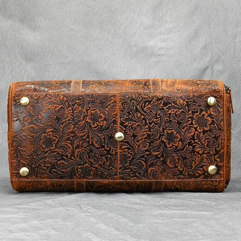 Weekend Travel Leather Duffel Bag Custom  Luggage Gym Bag for Men