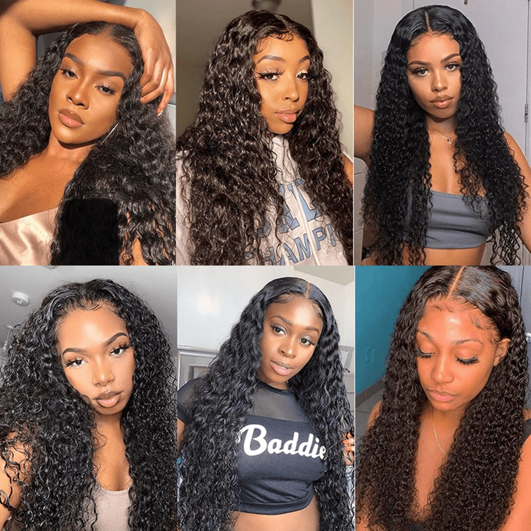 Wet Water Curly 400% Density Burmese Full Cuticle Aligned Human Hair Melt HD Lace Frontal Closure Wigs