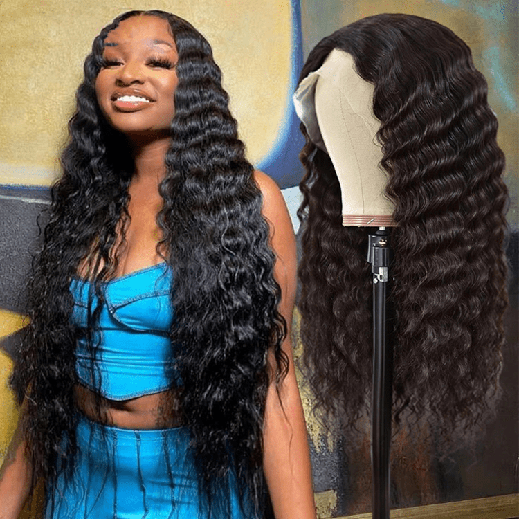 Wet Water Curly 400% Density Burmese Full Cuticle Aligned Human Hair Melt HD Lace Frontal Closure Wigs