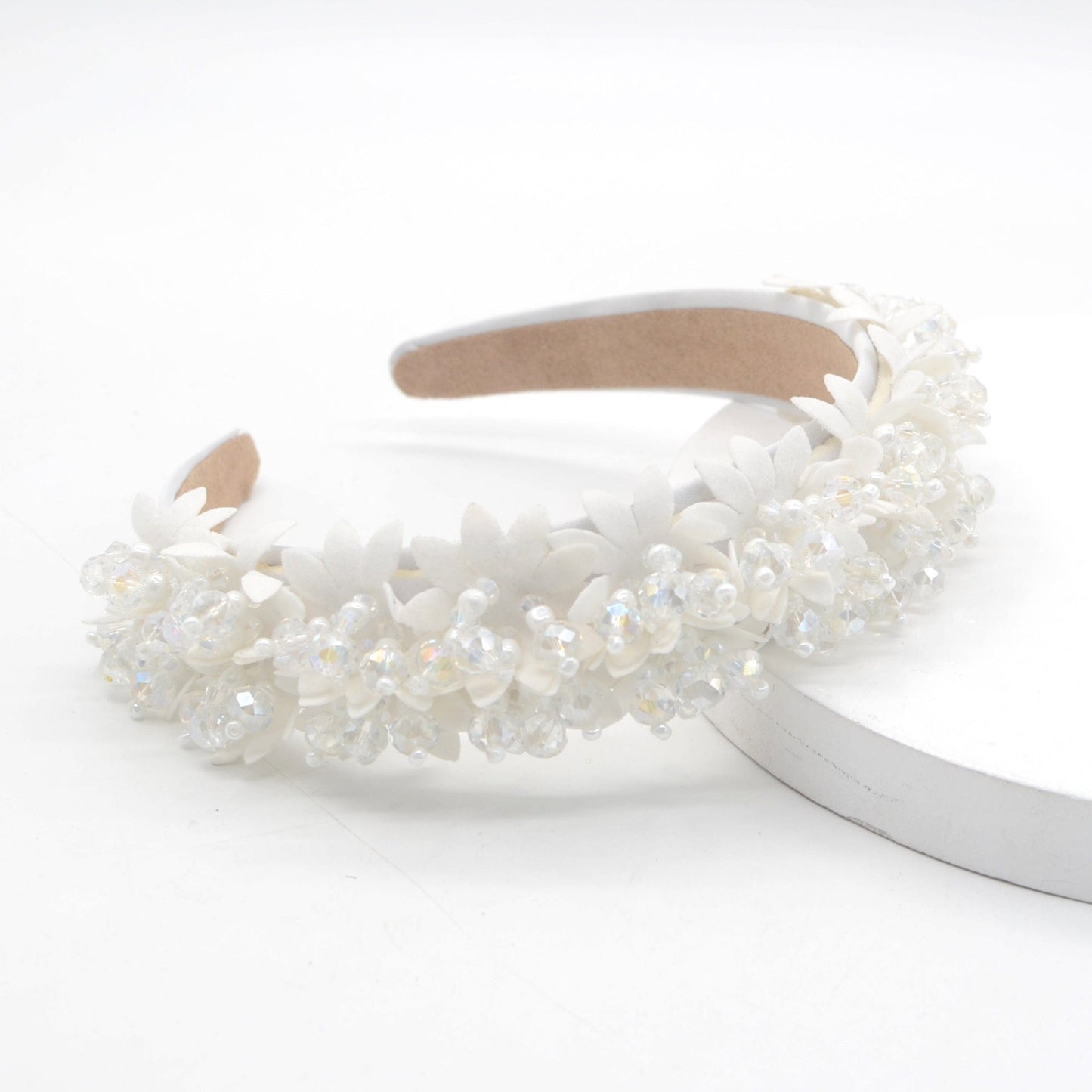 White 2022 hairband crystal Luxury Handmade Beaded hairband Braided hairband crystal women